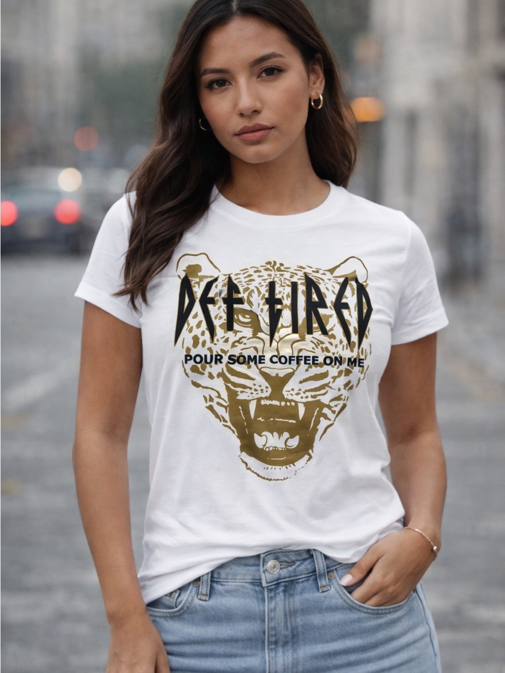Def Tired Coffee Graphic Tee XL New